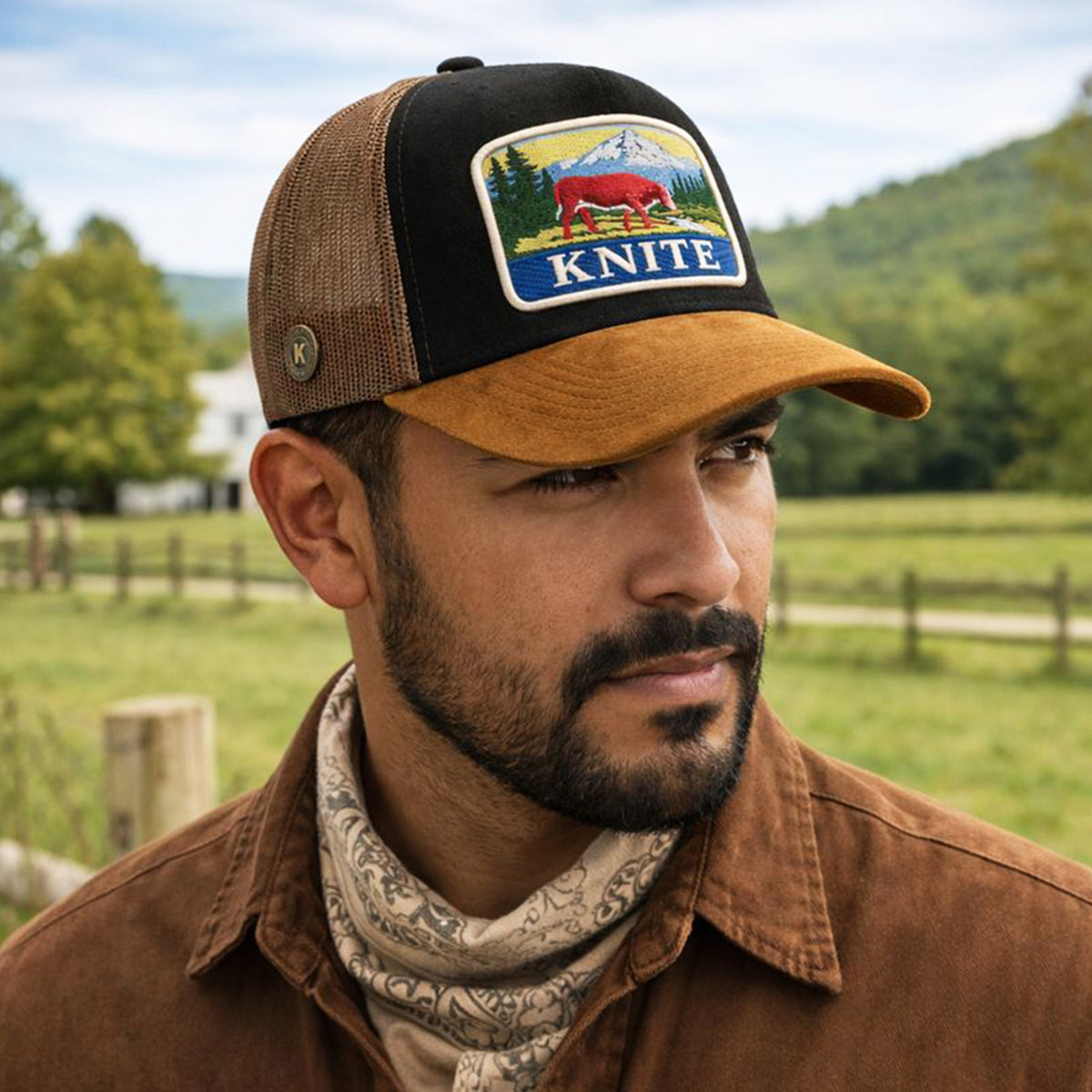 Gorra Trucker western Knite River ajustable snapback malla-Unitalla