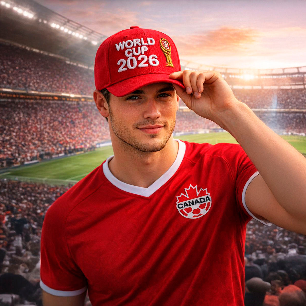 Gorra Fútbol Ajustable Canadá Roja Copa 2026 Fan Sport