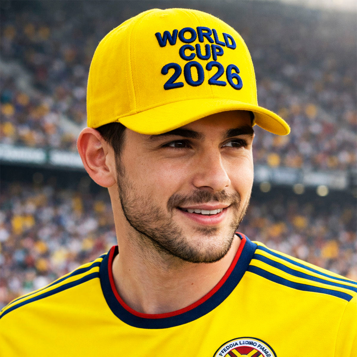Gorra Fútbol Ajustable Colombia Amarilla Copa 2026 Fan Sport