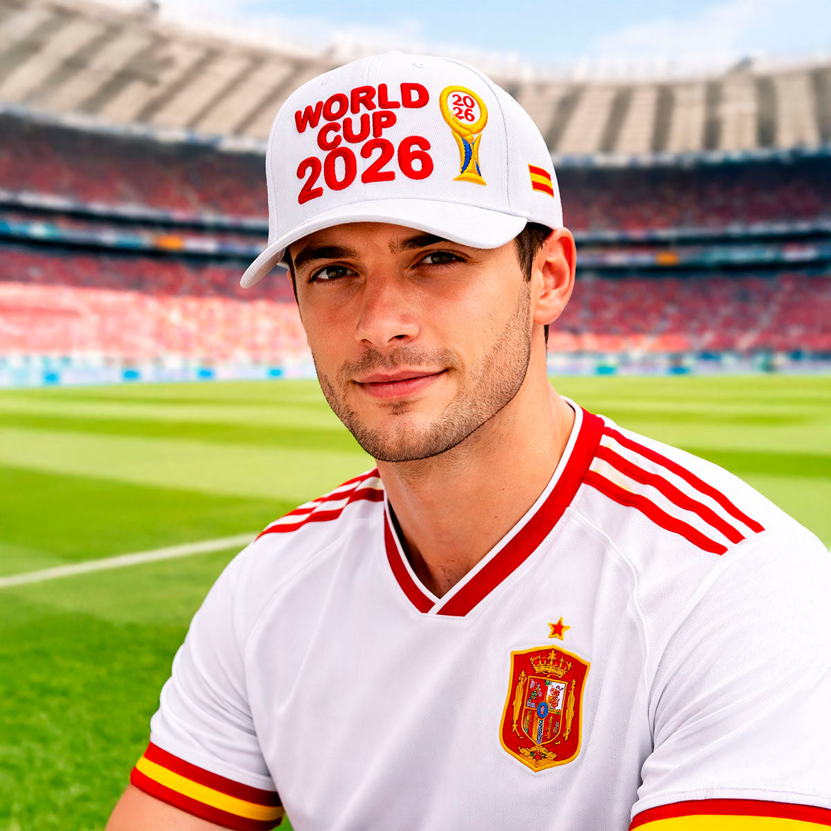 Gorra Fútbol Ajustable España Blanca Copa 2026 Fan Sport
