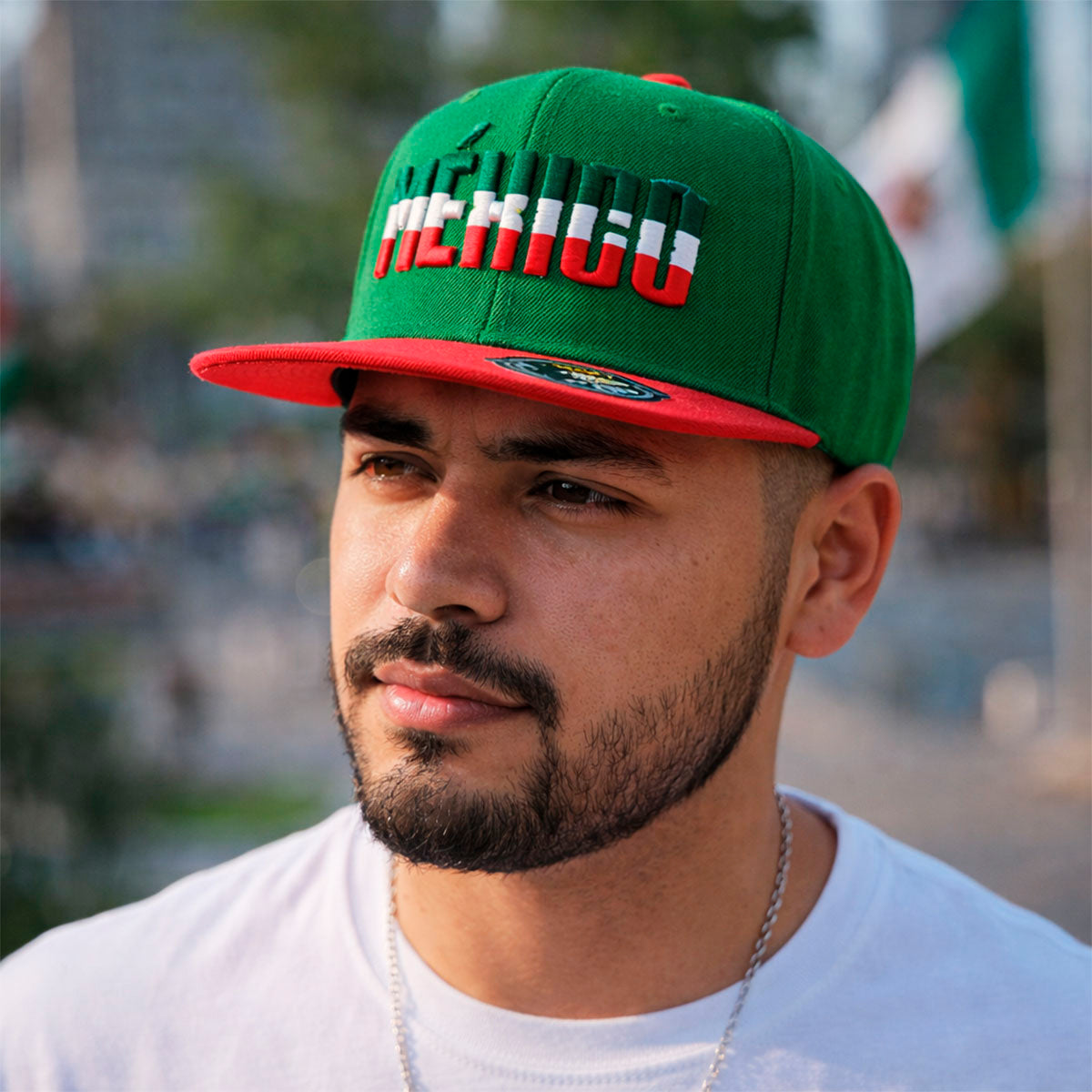 Gorra México Knite Tricolor Snapback Visera Plana World Cup