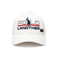 Gorra Polo Landther gris bordada para hombre estilo casual Blanco