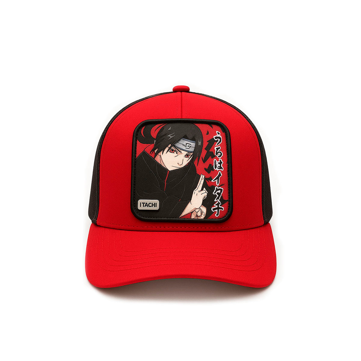 Gorra Trucker Itachi Uchiha NARUTO Roja y Negra