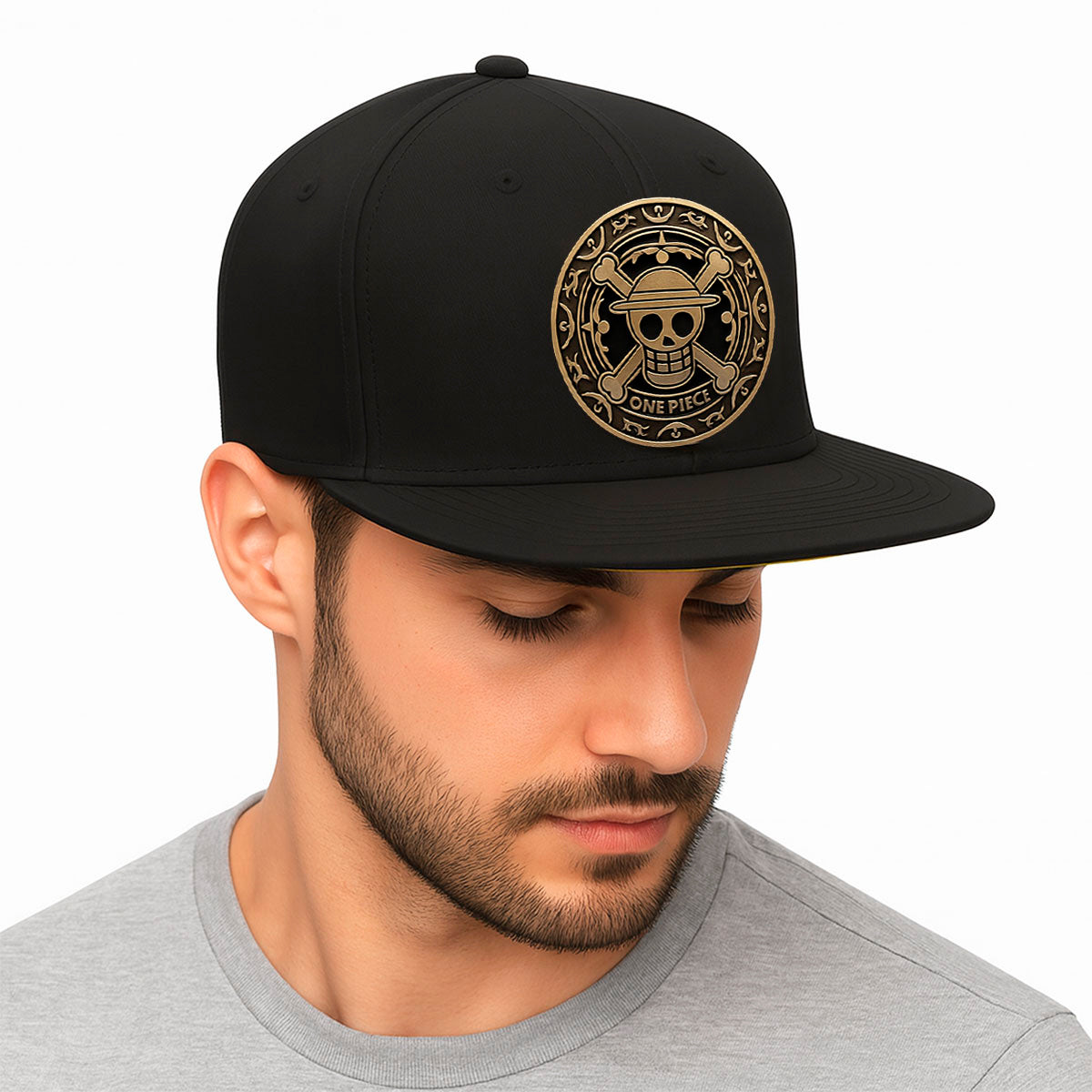 Gorra ajustable snapback emblema Luffy One Piece negro