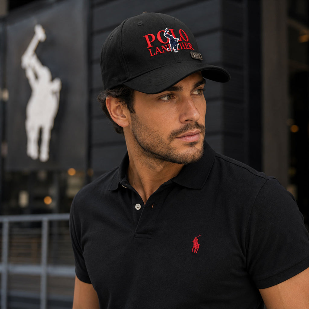 Gorra Polo Caballero Blue Elegance Bordada Beisbolera negro