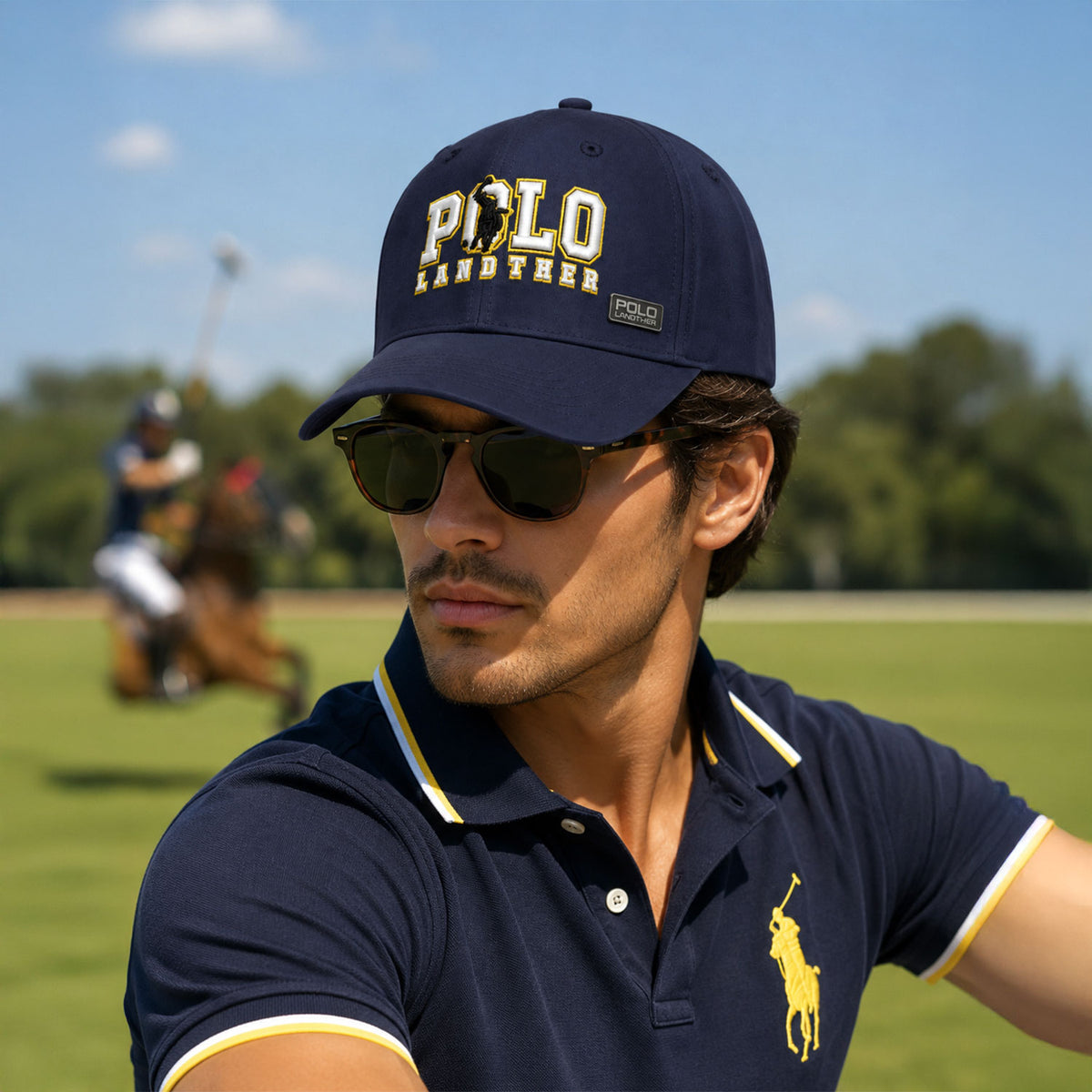 Gorra Polo Caballero College Edition Bordada Beisbolera azul
