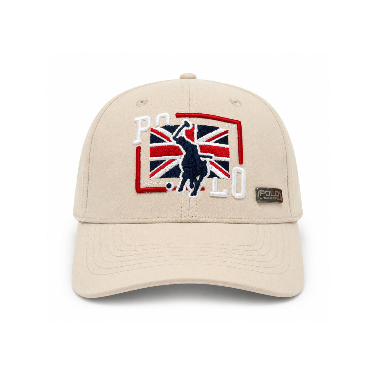 Gorra Polo Caballero England Flag Bordada Beisbolera beige