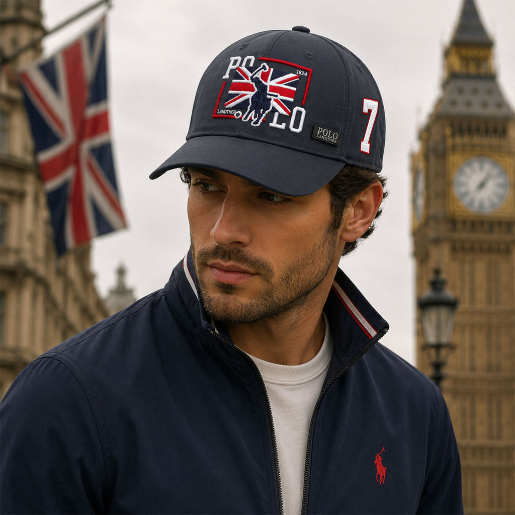 Gorra Polo Caballero England Flag Bordada Beisbolera gris
