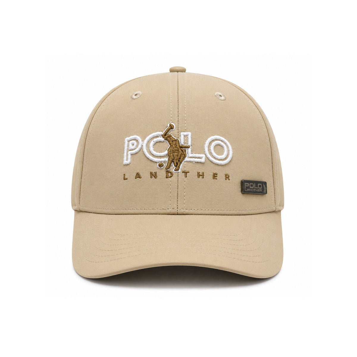 Gorra Polo Caballero Golden Stroke Bordada Beisbolera beige