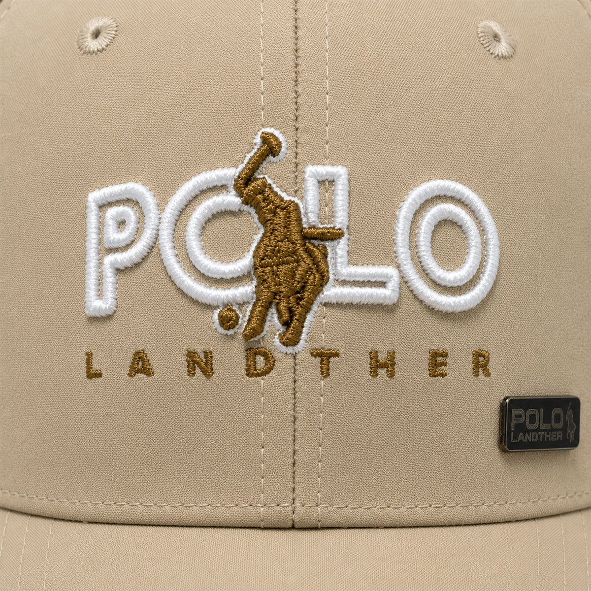 Gorra Polo Caballero Golden Stroke Bordada Beisbolera beige