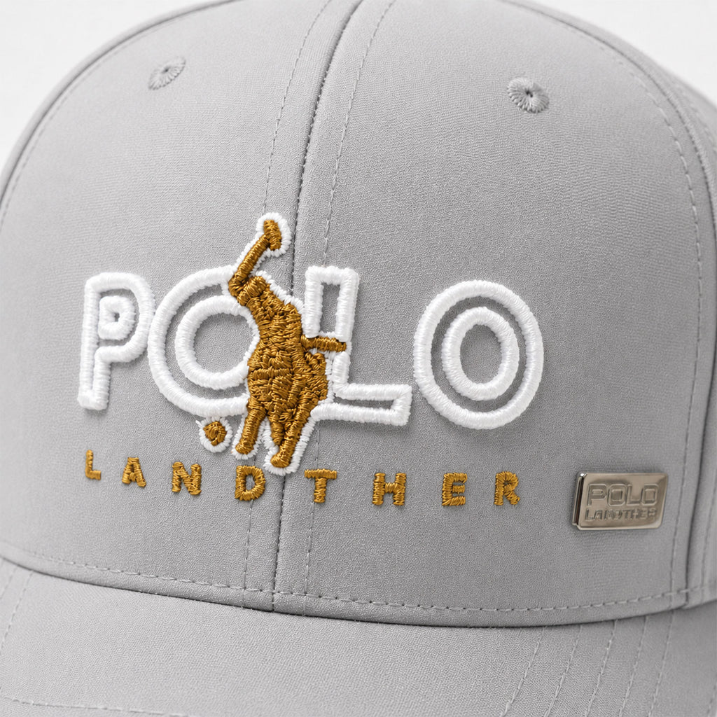 Gorra Polo Caballero Golden Stroke Bordada Beisbolera gris