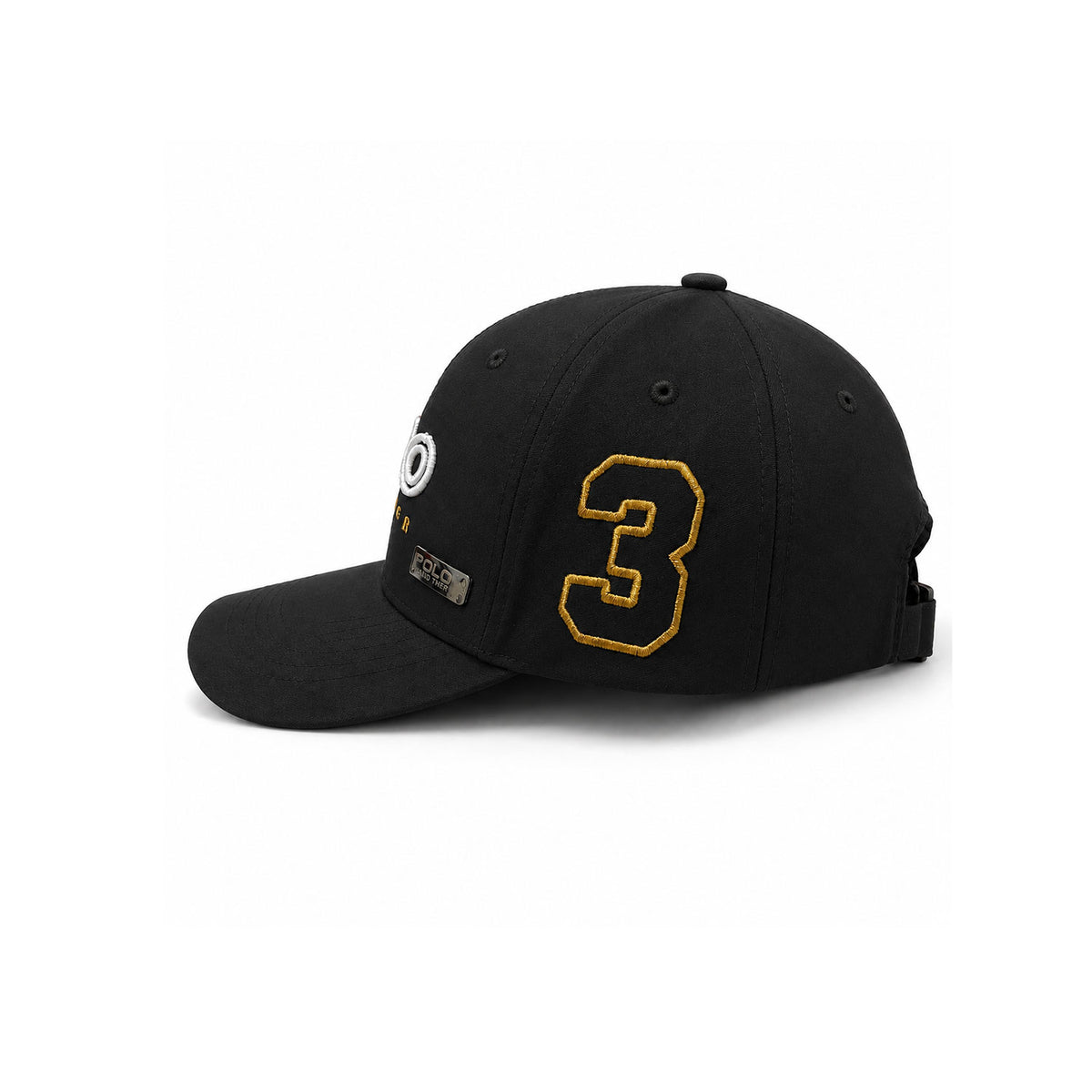 Gorra Polo Caballero Golden Stroke Bordada Beisbolera negro