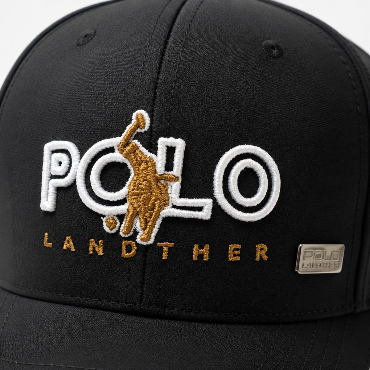 Gorra Polo Caballero Golden Stroke Bordada Beisbolera negro