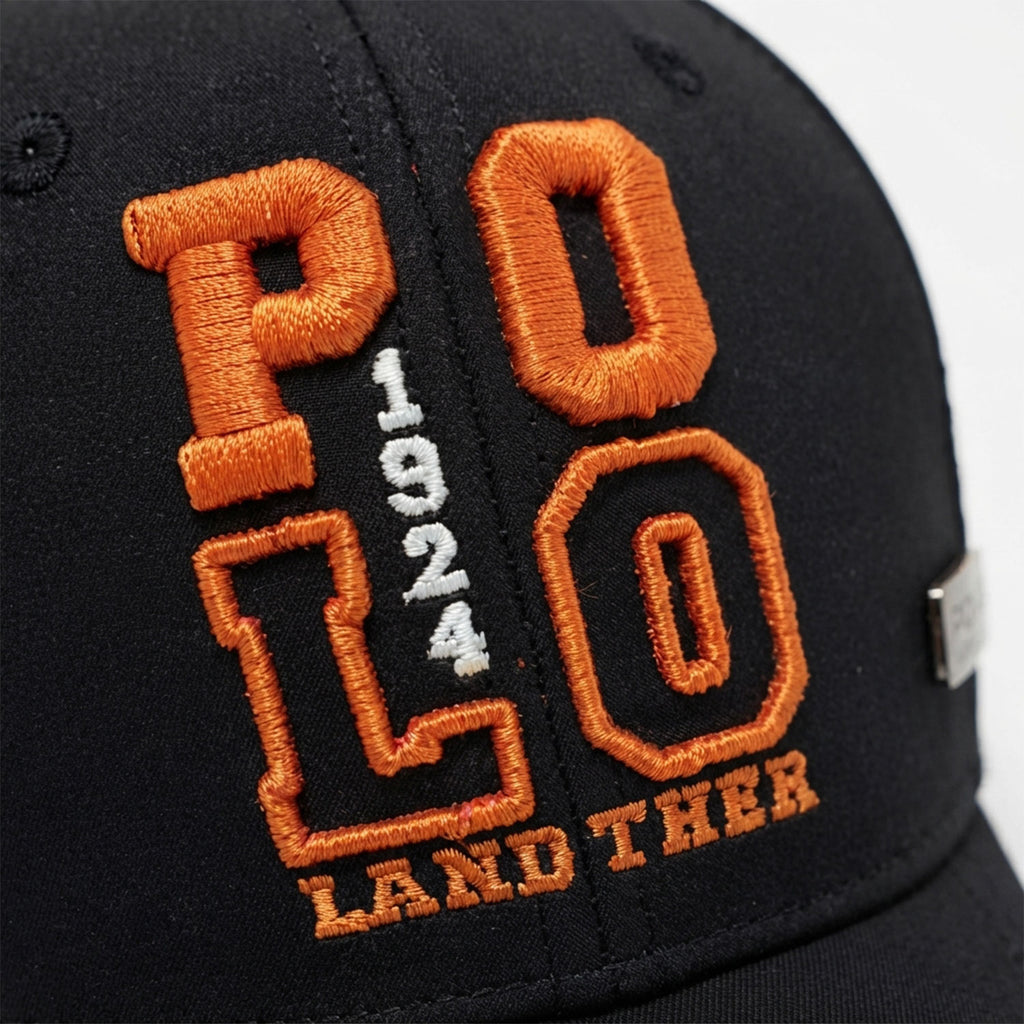 Gorra Polo Negra Caballero Orange College Edition Bordada negro