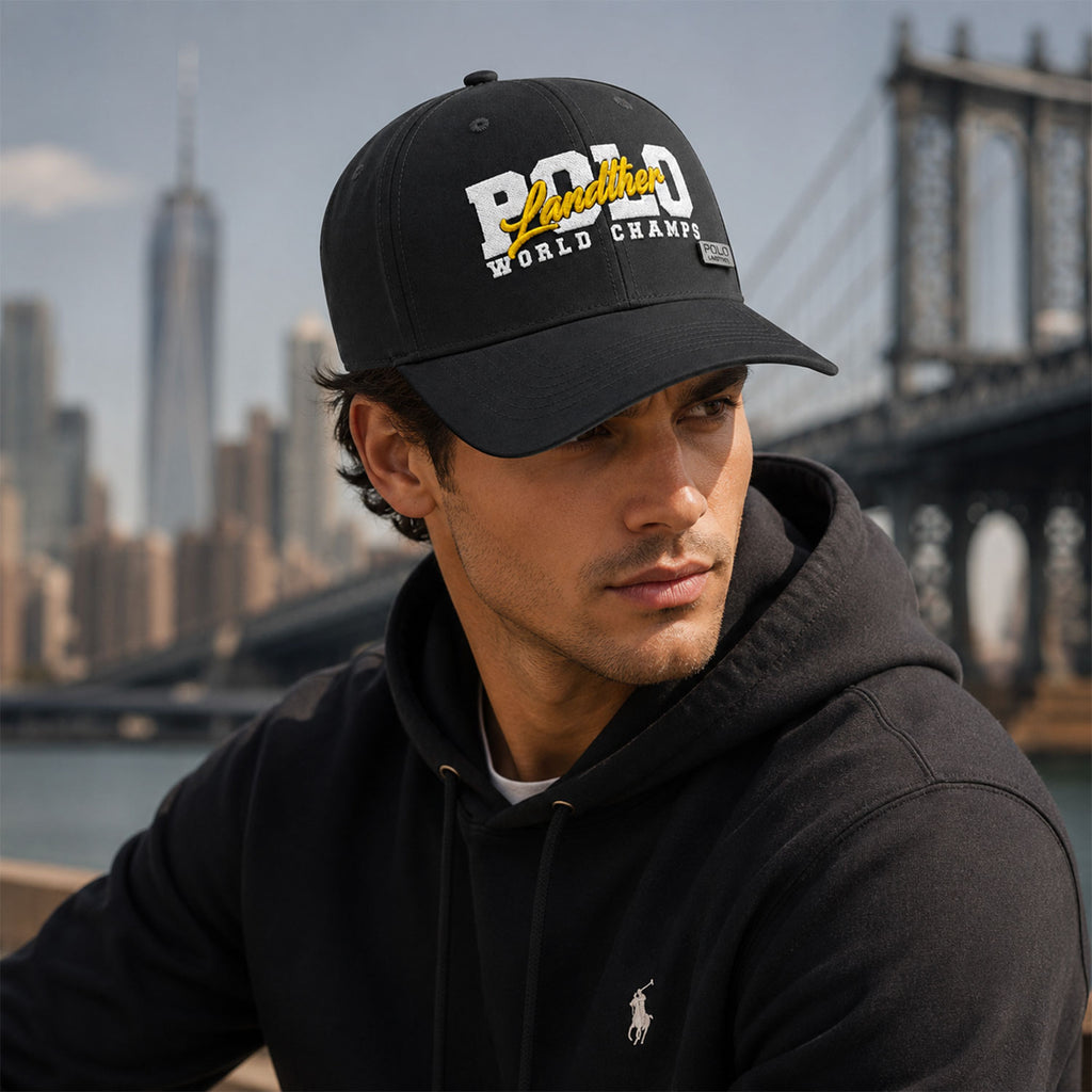 Gorra Polo Caballero Yellow Script Bordada Beisbolera gris