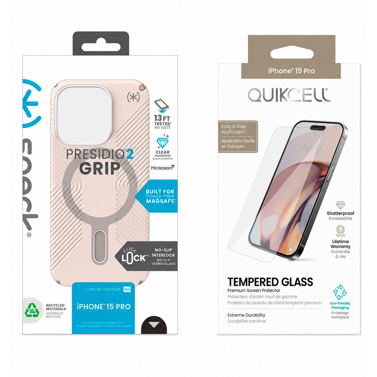 Funda Speck Presidio Grip Compatible con iPhone 15 Pro Hueso