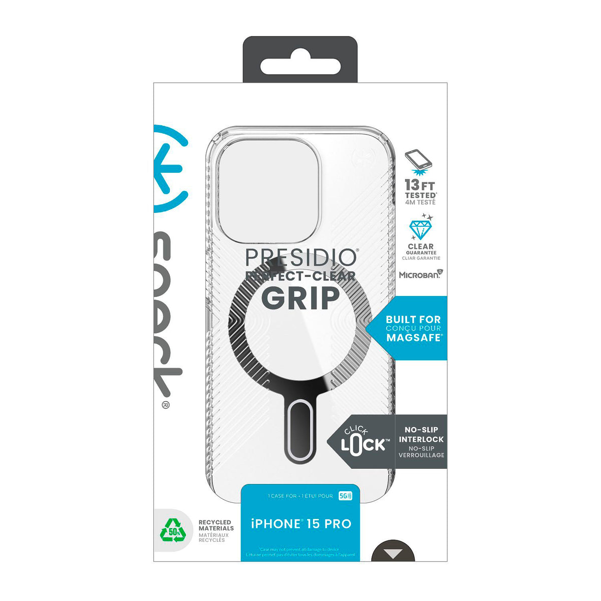 Funda kit Speck Perfect Clear Grip Compatible iPhone 15 Pro