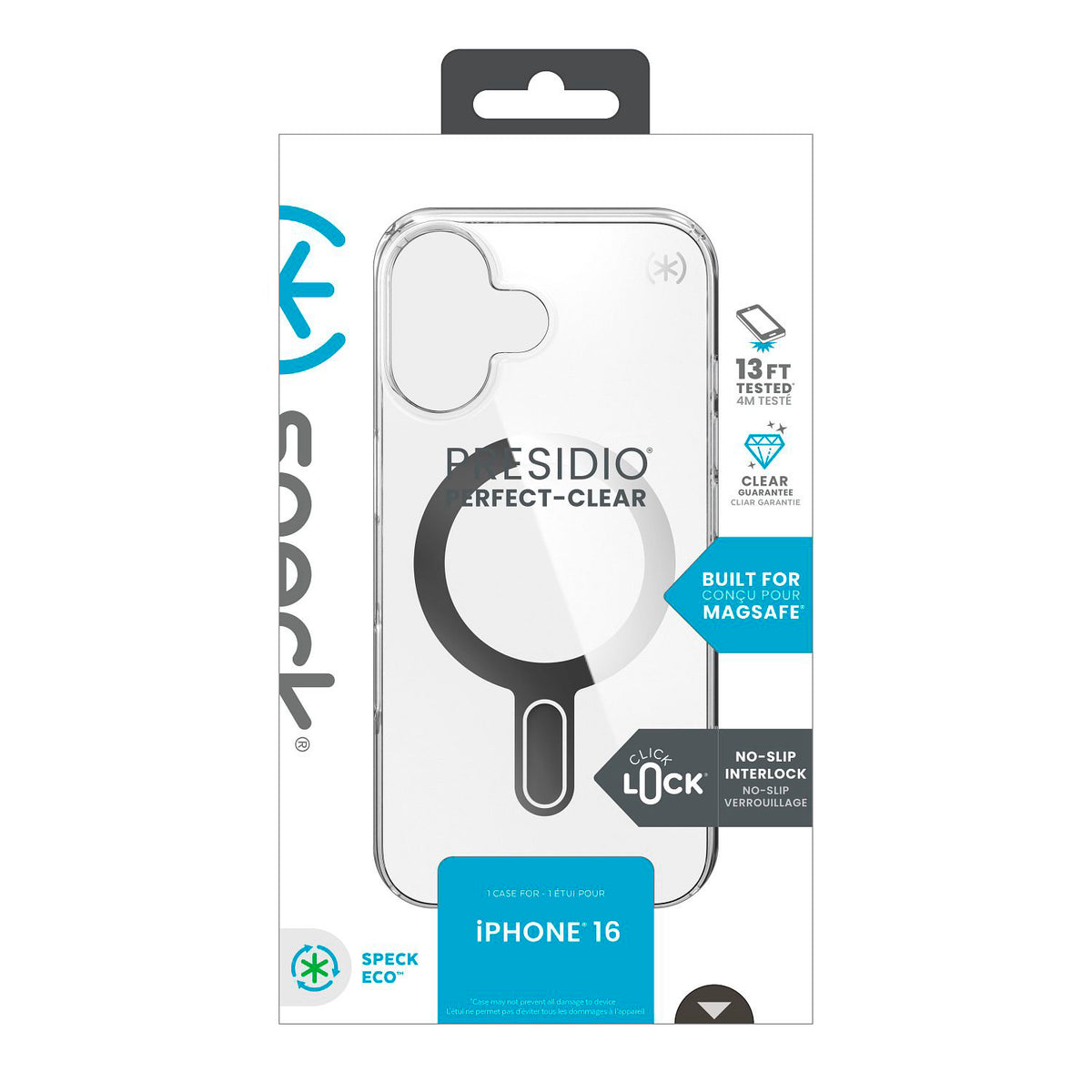 Funda Speck Perfect Clear Compatible con iPhone 16 y Micas