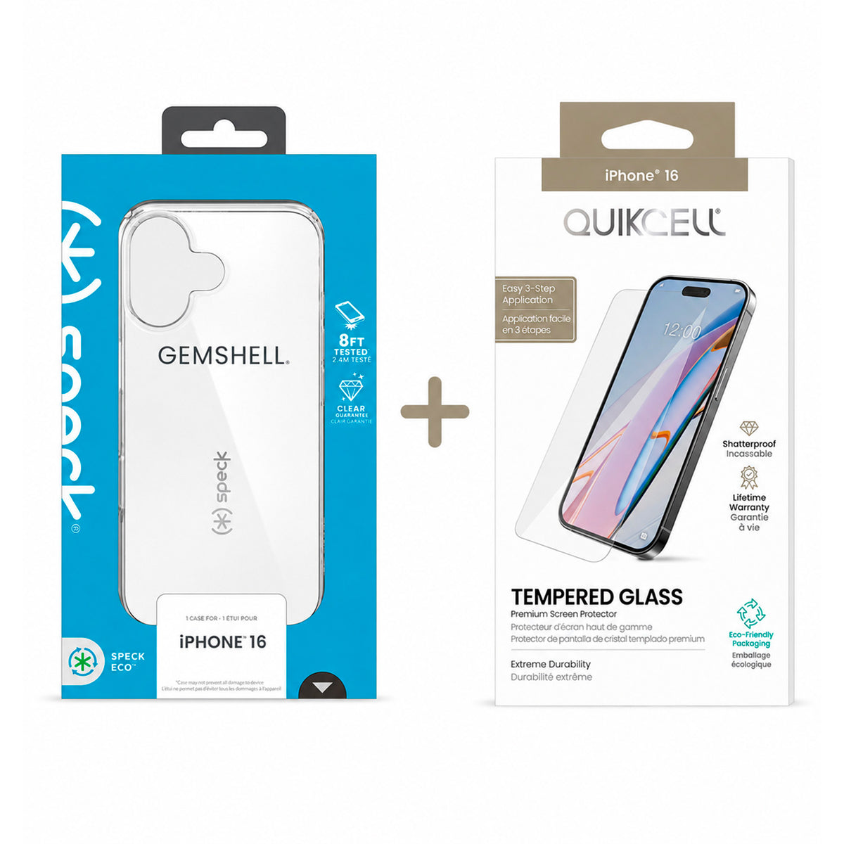 Funda kit Speck Gemshell Transparente Compatible iPhone 16