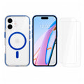 Funda Kit Tech21 EvoCrystal Compatible iPhone 16 Azul y Mica