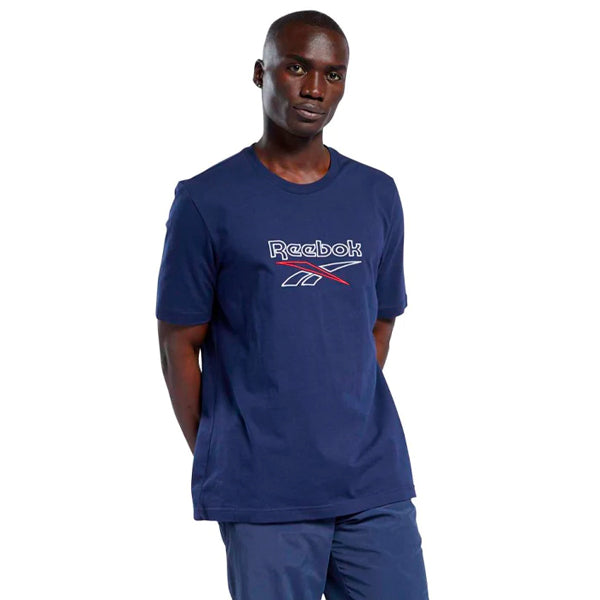 Playera Reebok CL F Vector Hombre GS9137 Azul Talla M