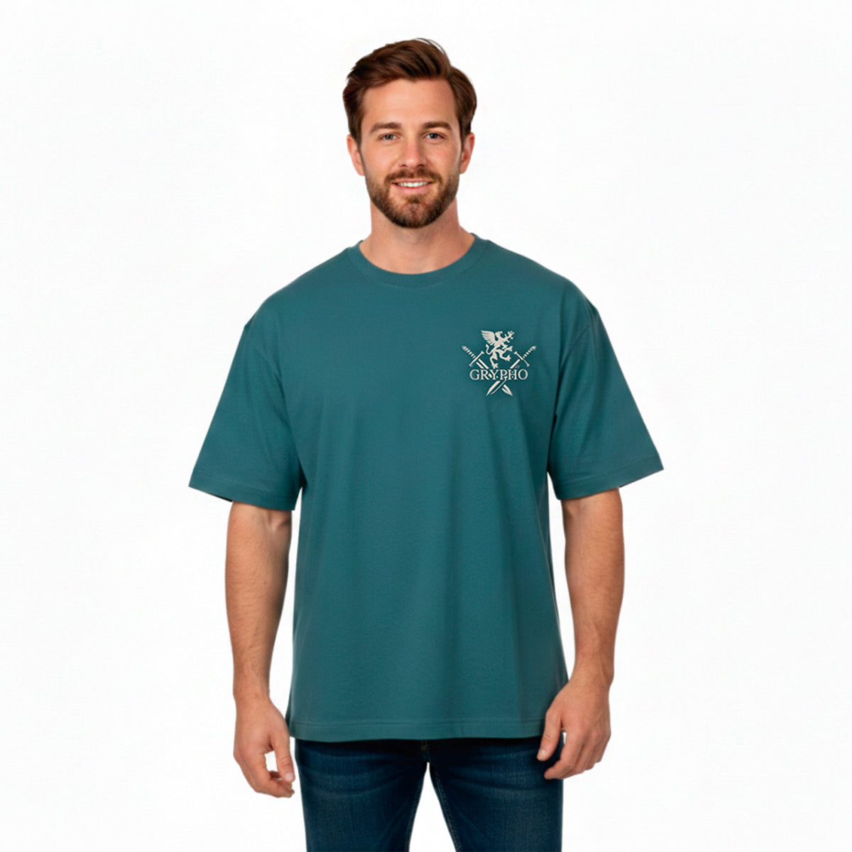 Playera Oversized Hombre Algodón 240g High Density Shield