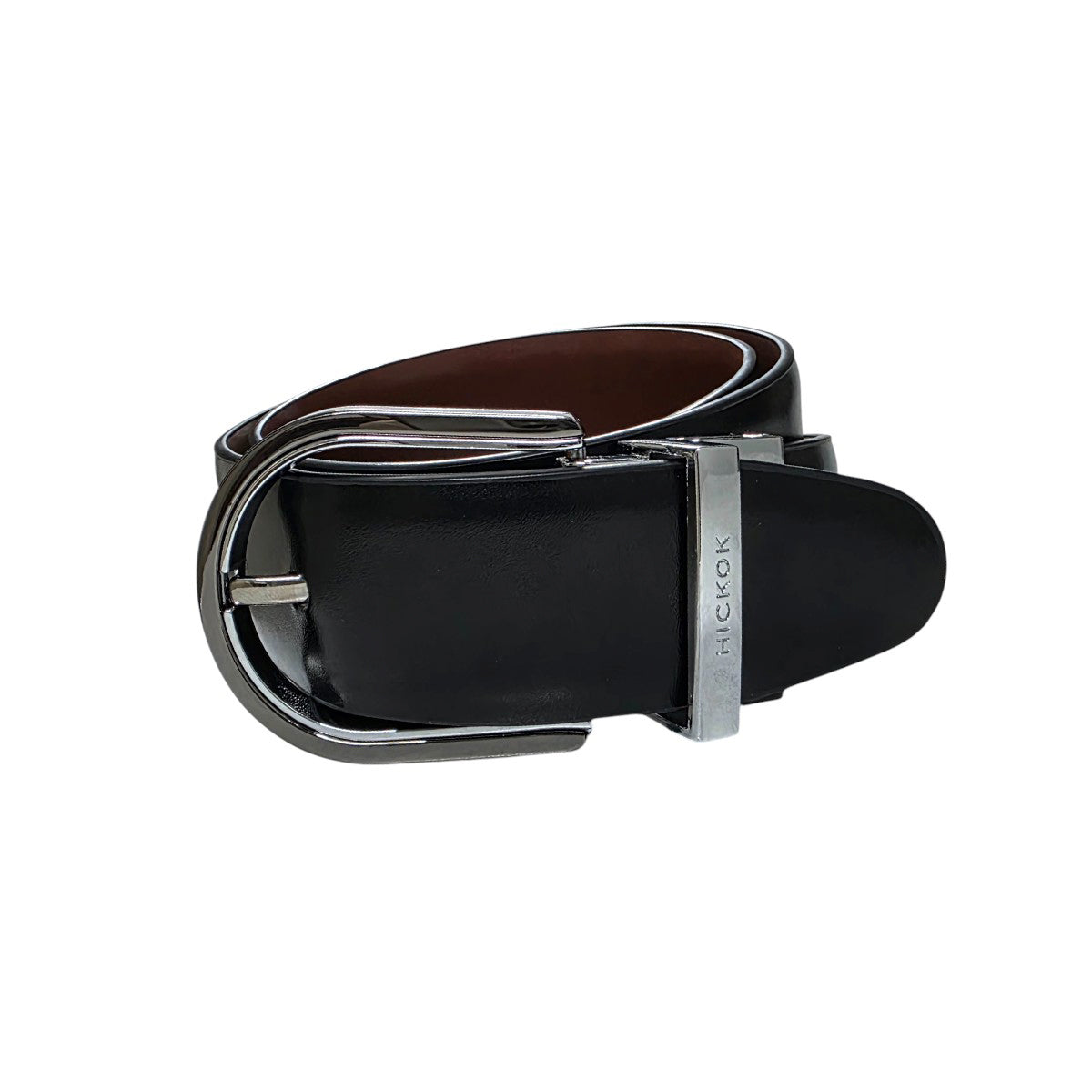 Cinturón Hickok Reversible Piel Caramel Regaliz Hombre 34mm-34-36