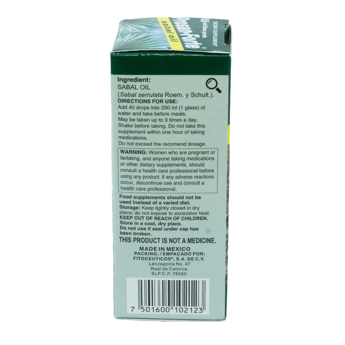 Aceite de Sabal Prosanforte 75 ml Saw Palmetto Gotas
