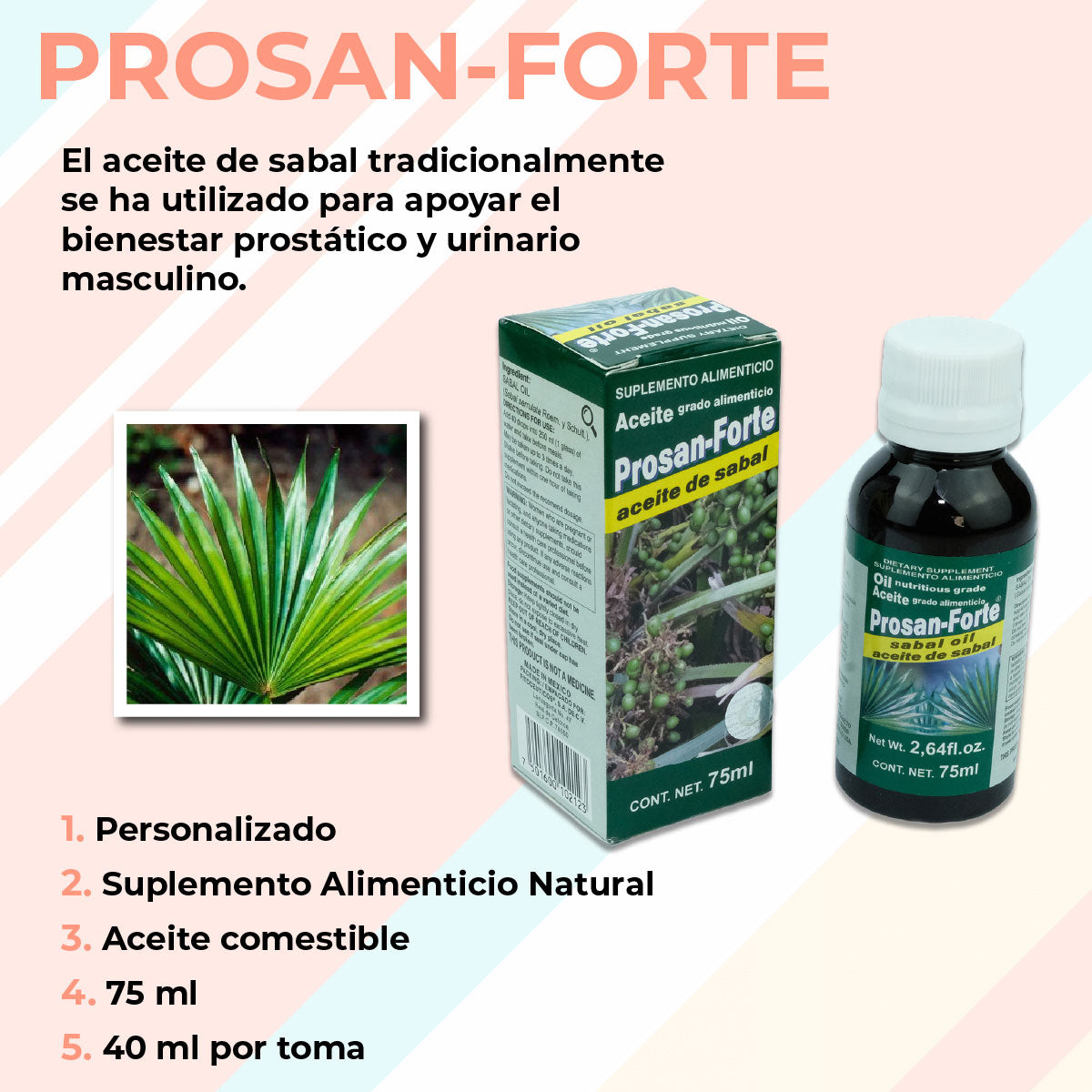 Aceite de Sabal Prosanforte 75 ml Saw Palmetto Gotas