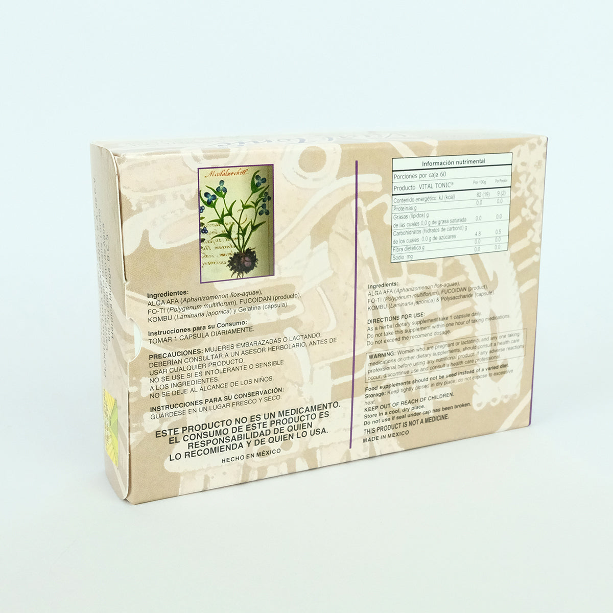 Activador de Celulas Madre AFA y Fo Ti Boticaté 60 capsulas