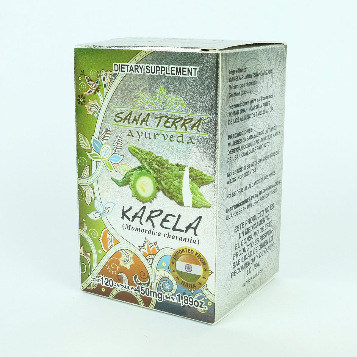 Karela Orgánica Estandarizada 120 Cápsulas 450 mg Boticaté
