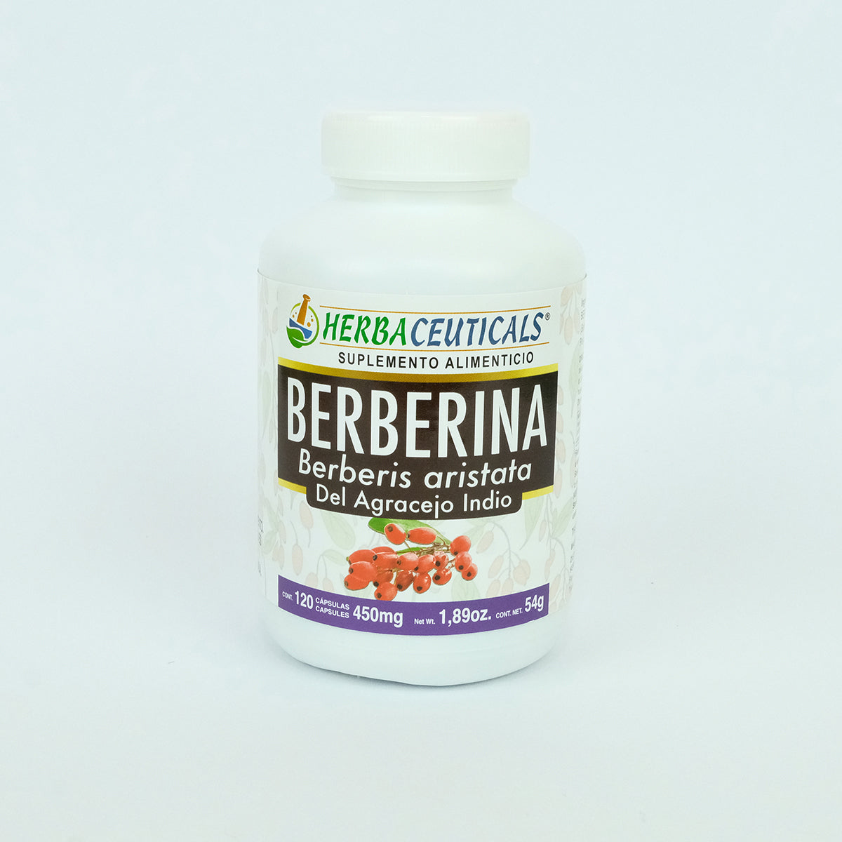 Berberina Orgánica Agracejo Indio 120 Cápsulas 450 mg