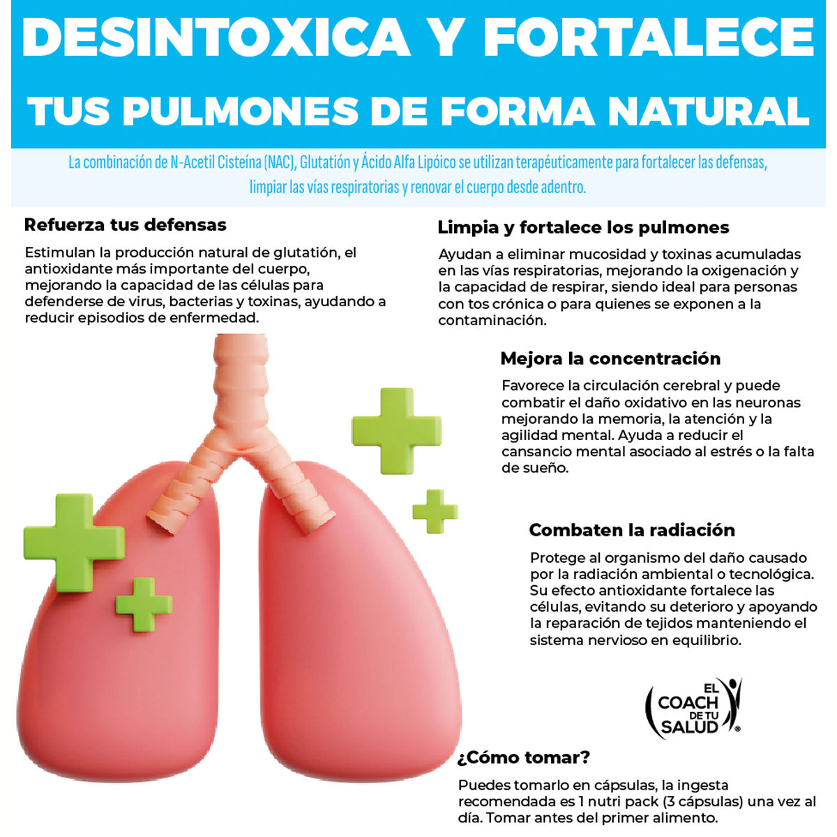 NAC Glutation y Acido Alfa Lipoico 30 Nutri Packs Boticaté