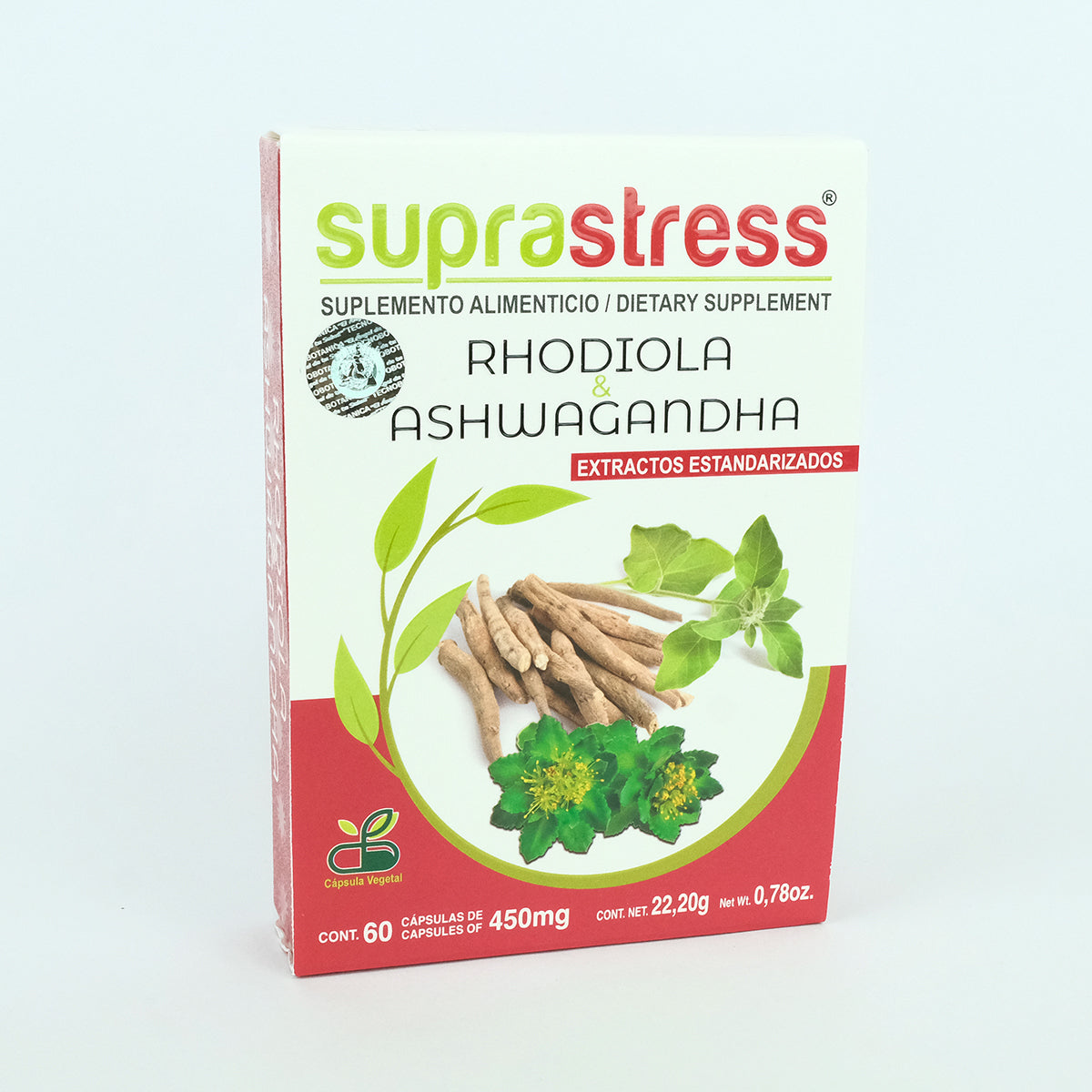 Rhodiola y Ashwagandha Boticaté 60 capsulas 450 mg de