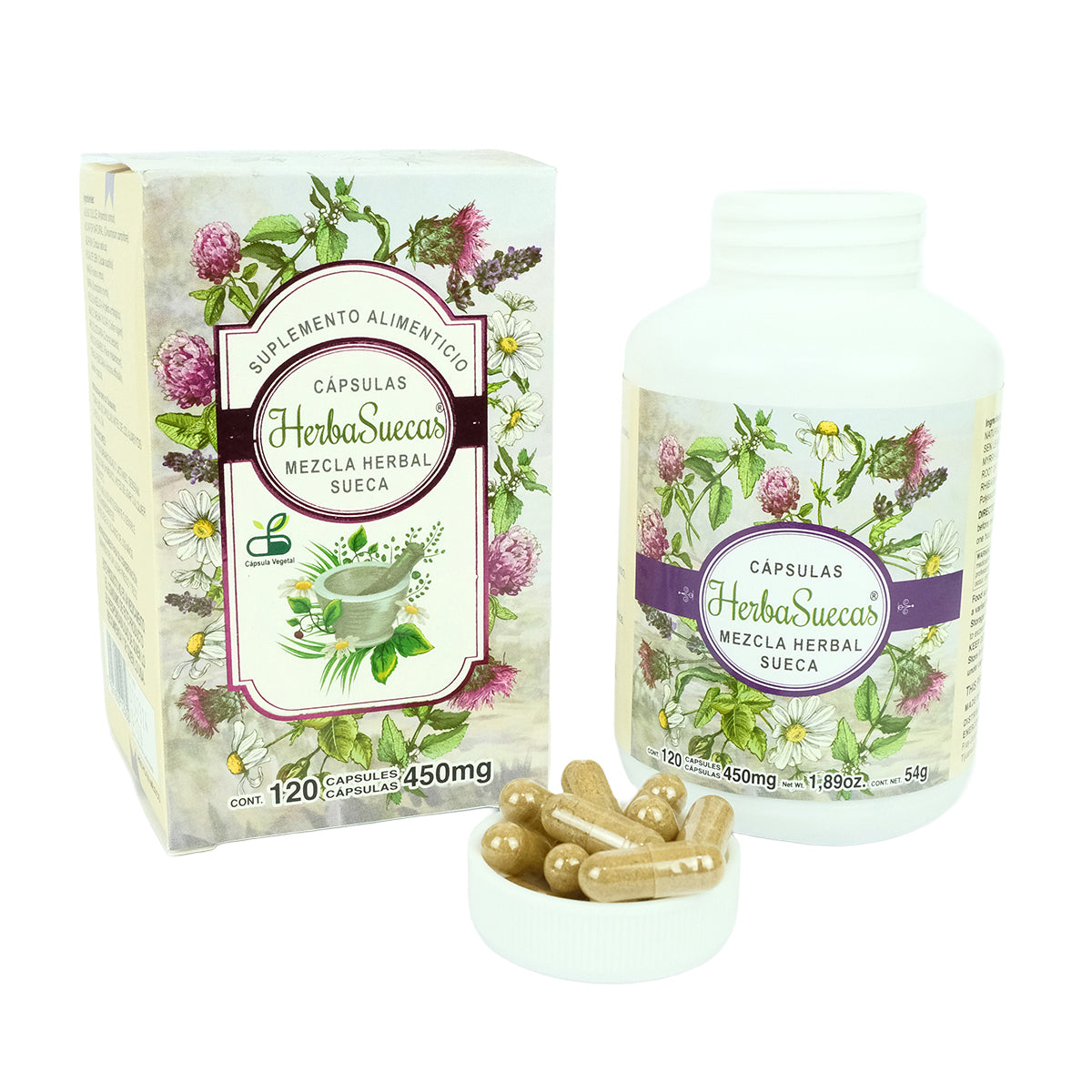 Hierbas Suecas capsulas 120 450 mg Boticaté tradicional