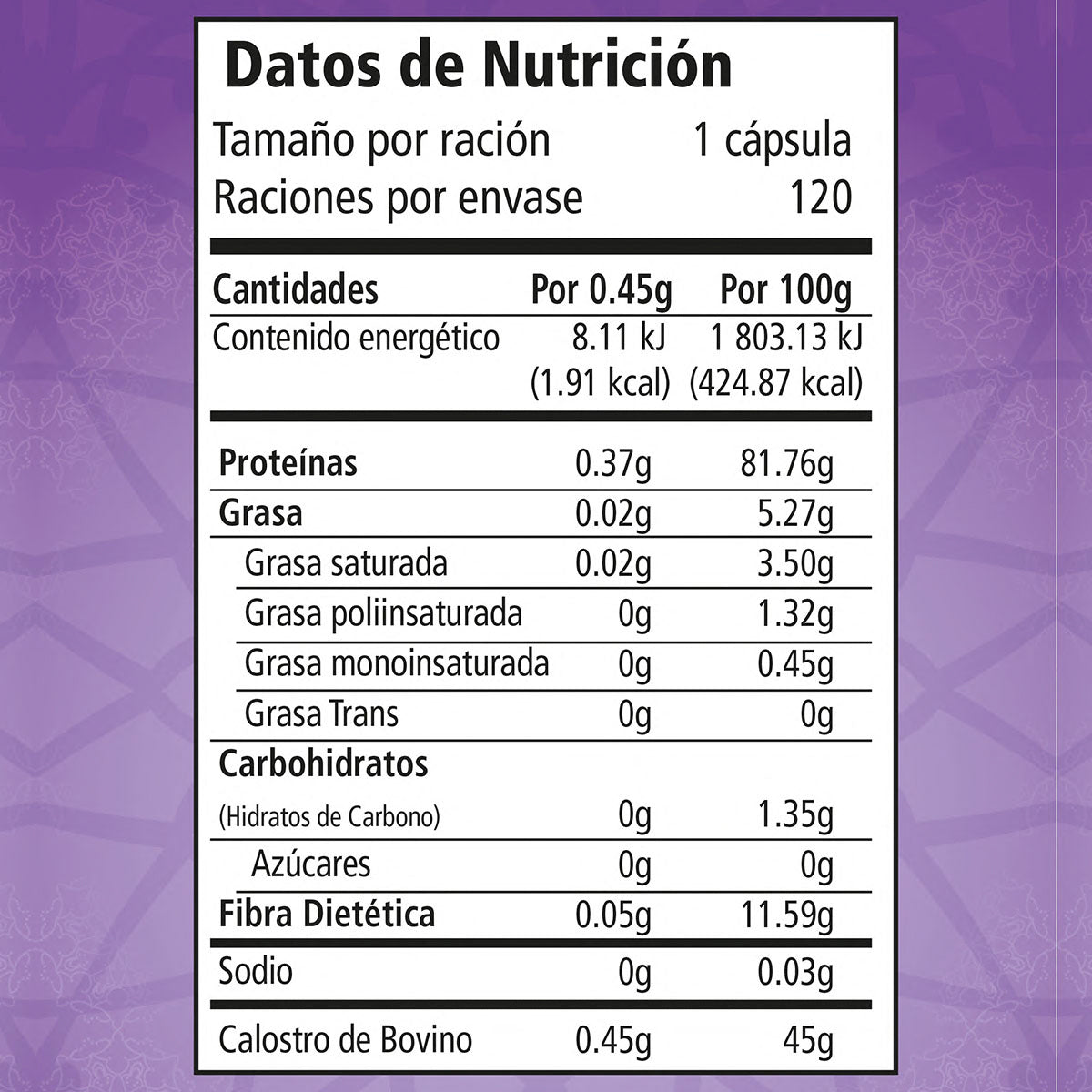 Calostro Factor de Transferencia Boticaté 120 cápsulas