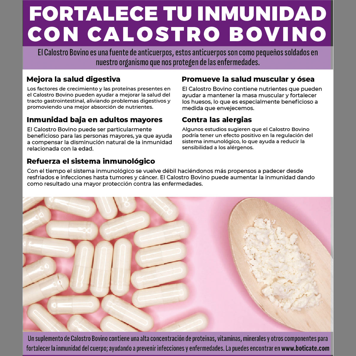 Calostro Factor de Transferencia Boticaté 120 cápsulas
