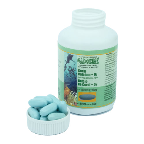 Calcio Coral Okinawa Vitamina D3 Calcicure 100 Capsulas