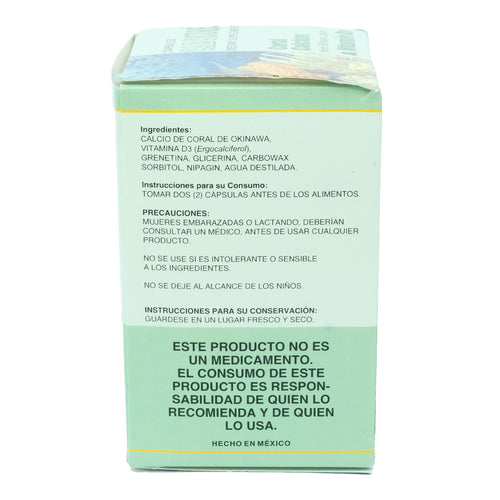 Calcio Coral Okinawa Vitamina D3 Calcicure 100 Capsulas