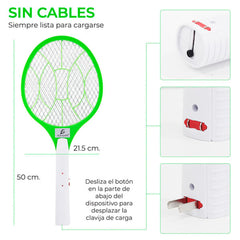 Raqueta Mata Mosquitos LED Recargable Eléctrica