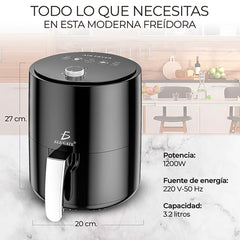 Freidora Electrica Elegate de Aire Multifuncion para Alimentos 3.5 L