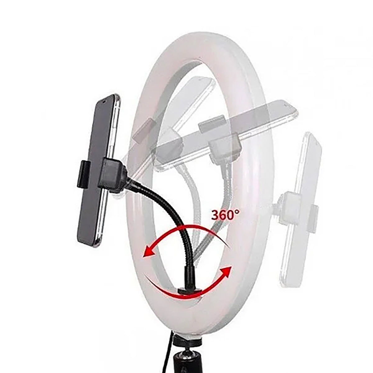 Aro De Luz Led Elegate De 12 Pulgadas 33 Cm Con Tripie - Negro Blanco frío