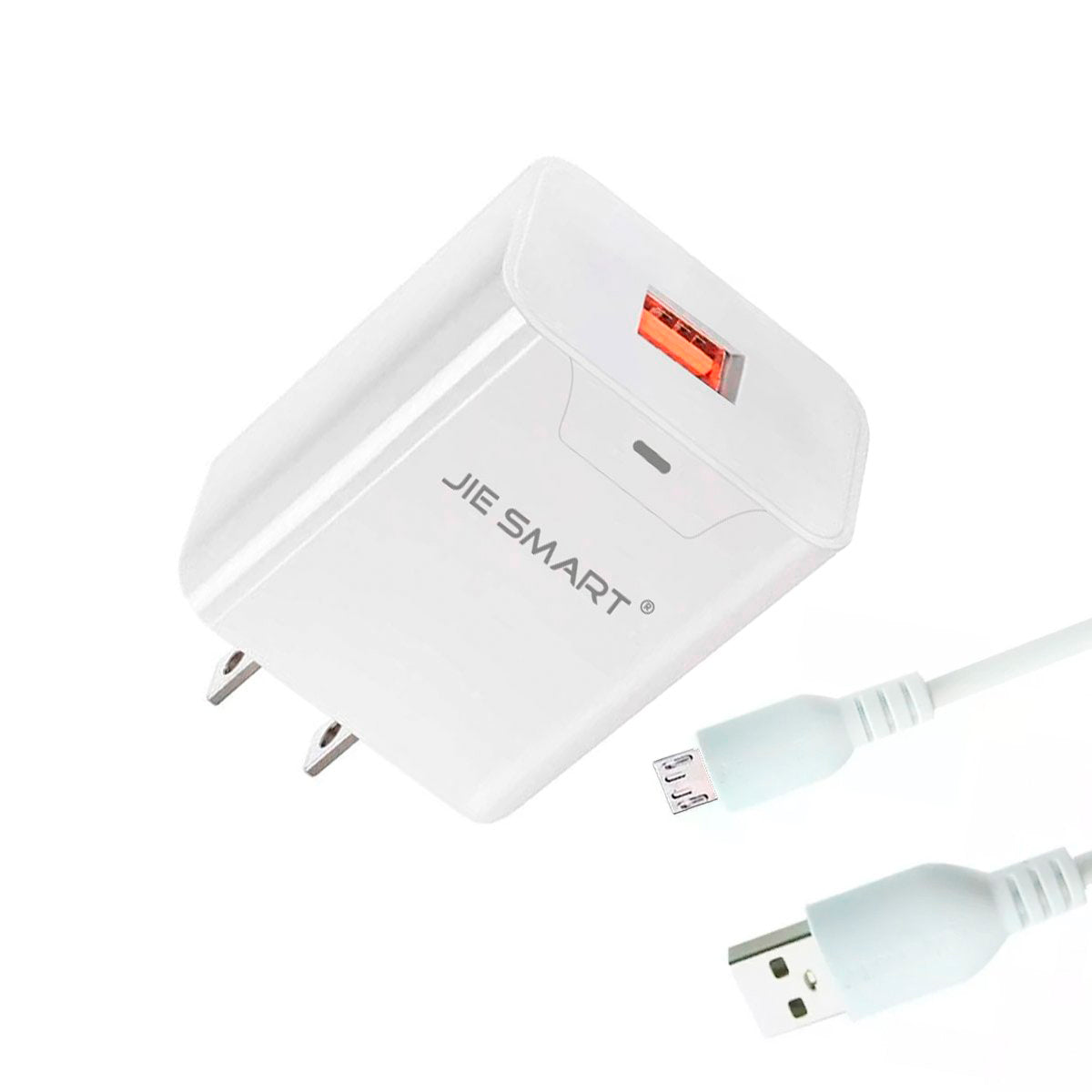 JIE SMART Cargador Micro USB QC3.0 Carga Rápida Blanco o Negro