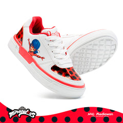 Tenis Ladybug niña Yuyin blancos con suela antideslizante