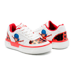 Tenis Ladybug niña Yuyin blancos con suela antideslizante