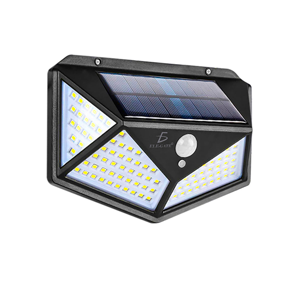 Lampara Solar Sensor De Movimiento 100leds Ele-gate - Negro