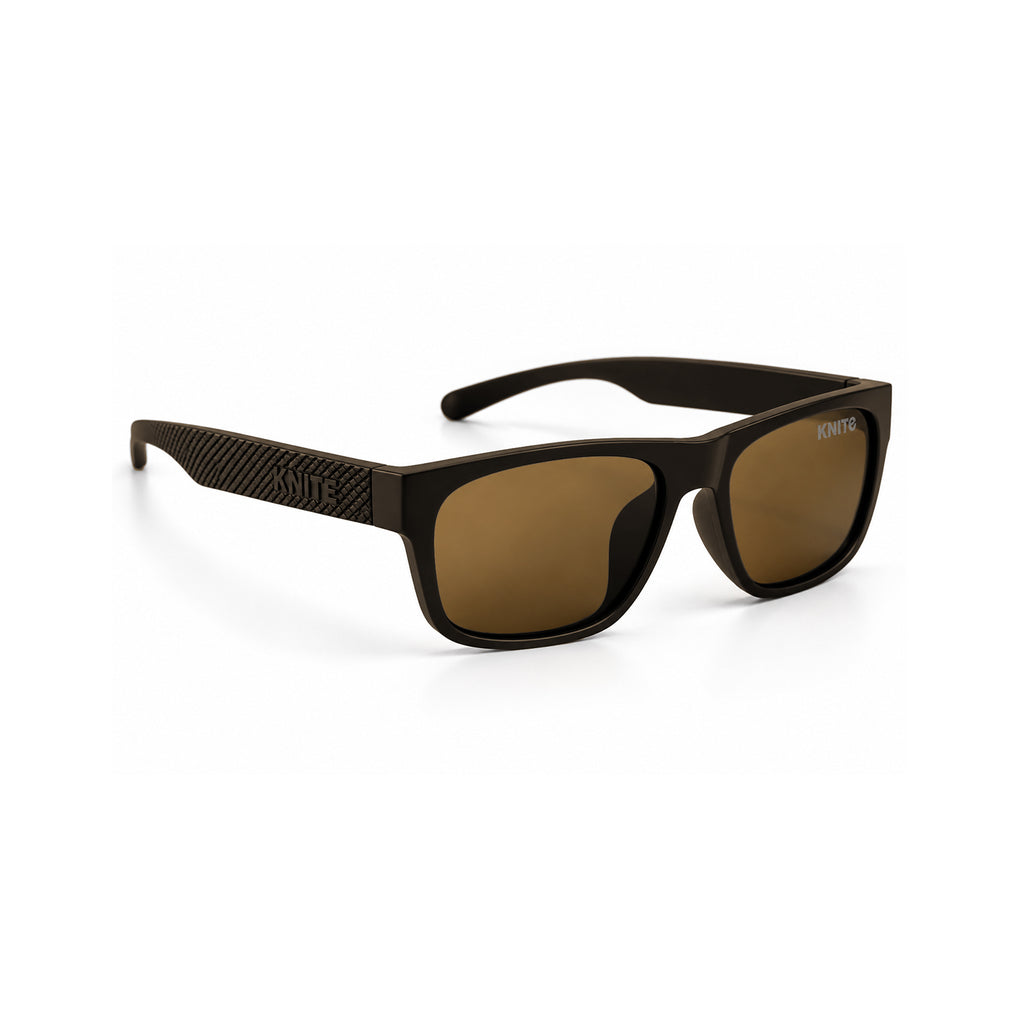 Lentes De Sol KNITE Hombre Armazon Negro Mica Cafe