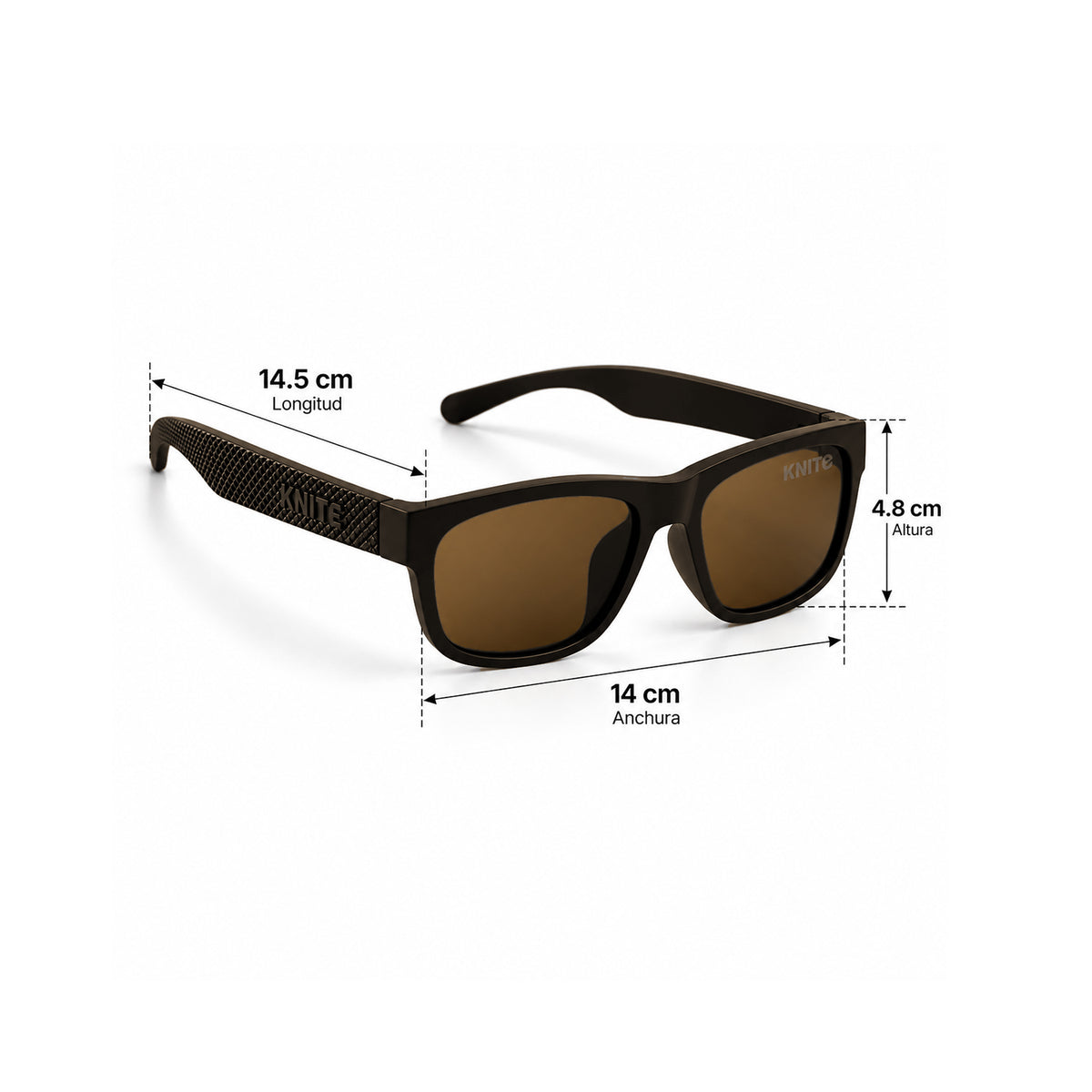 Lentes De Sol KNITE Hombre Armazon Negro Mica Cafe