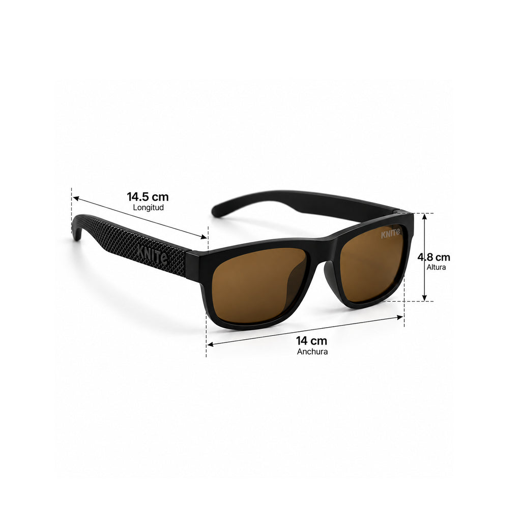 Lentes De Sol KNITE Hombre Negro Mica Cafe Fashion