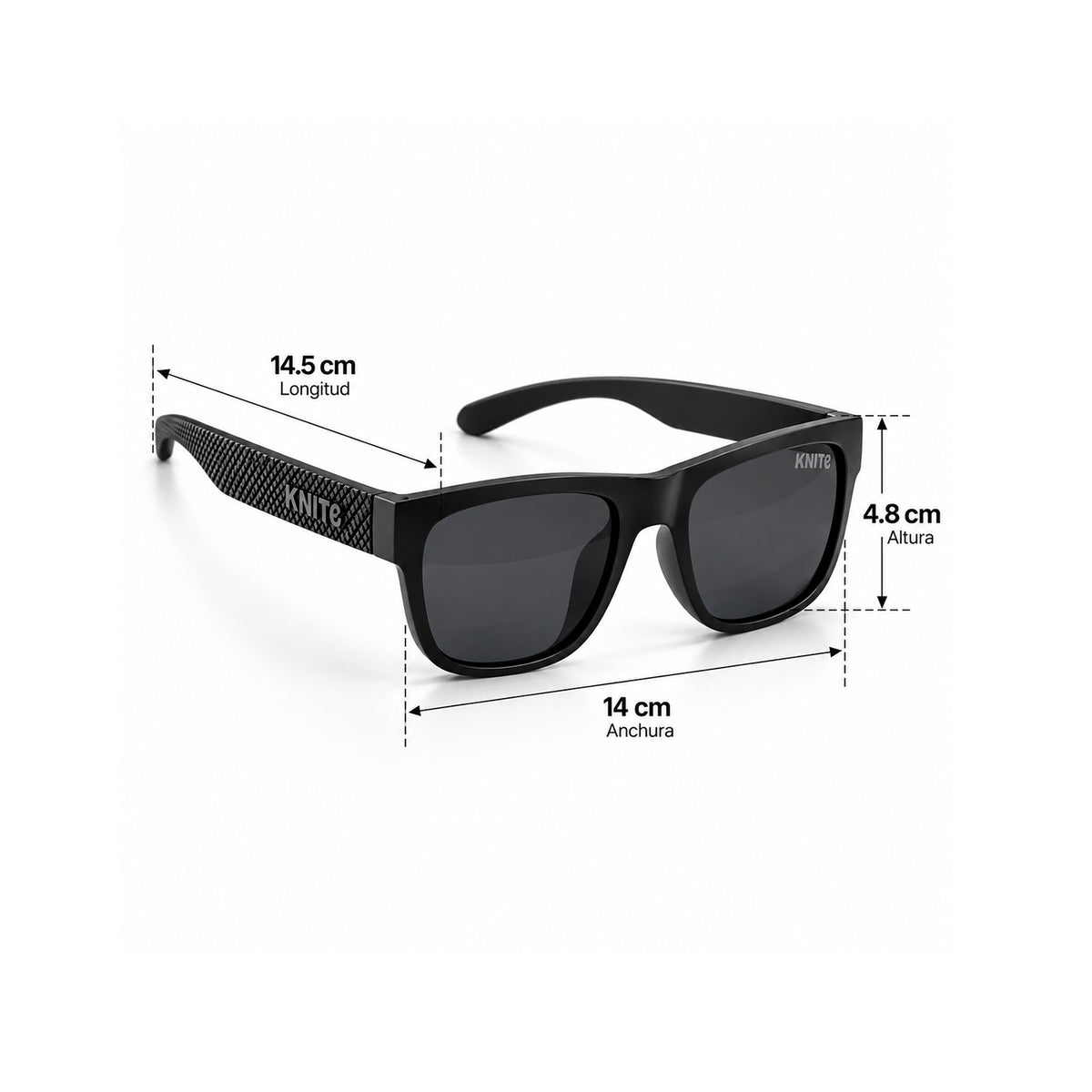 Lentes De Sol Knite Hombre Negro Mica Oscura